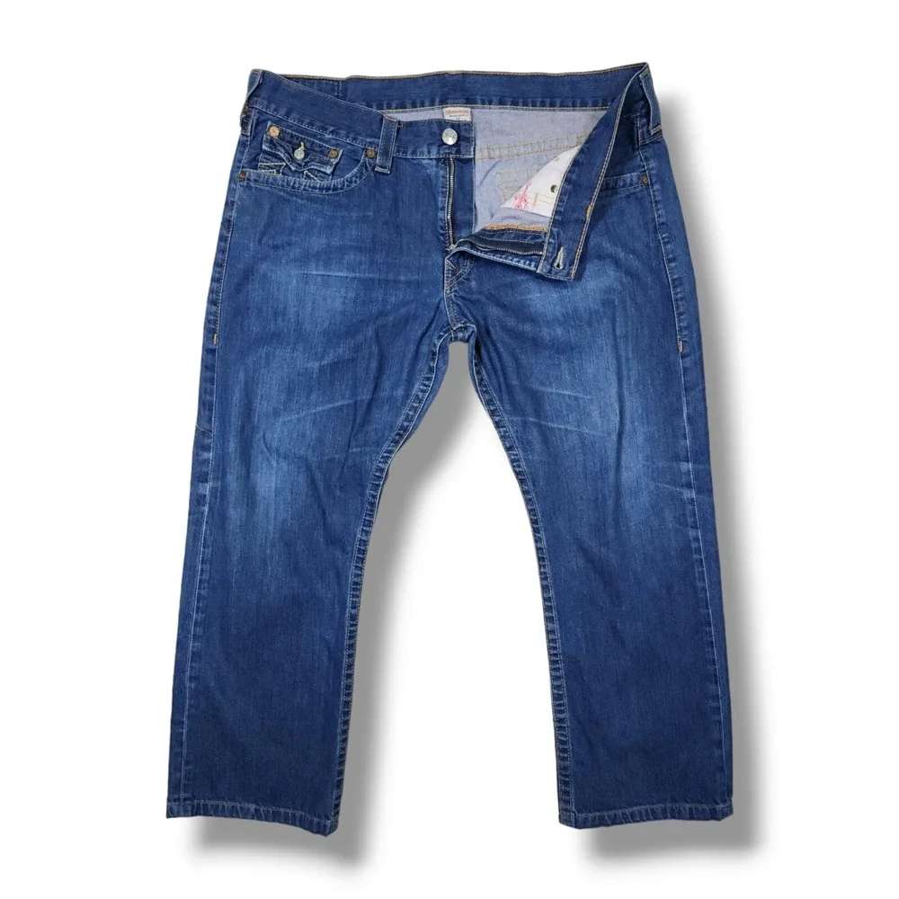 Vintage TRUE RELIGION Section STRAIGHT Size 42x28.5 Denim Jeans Made In‎ USA